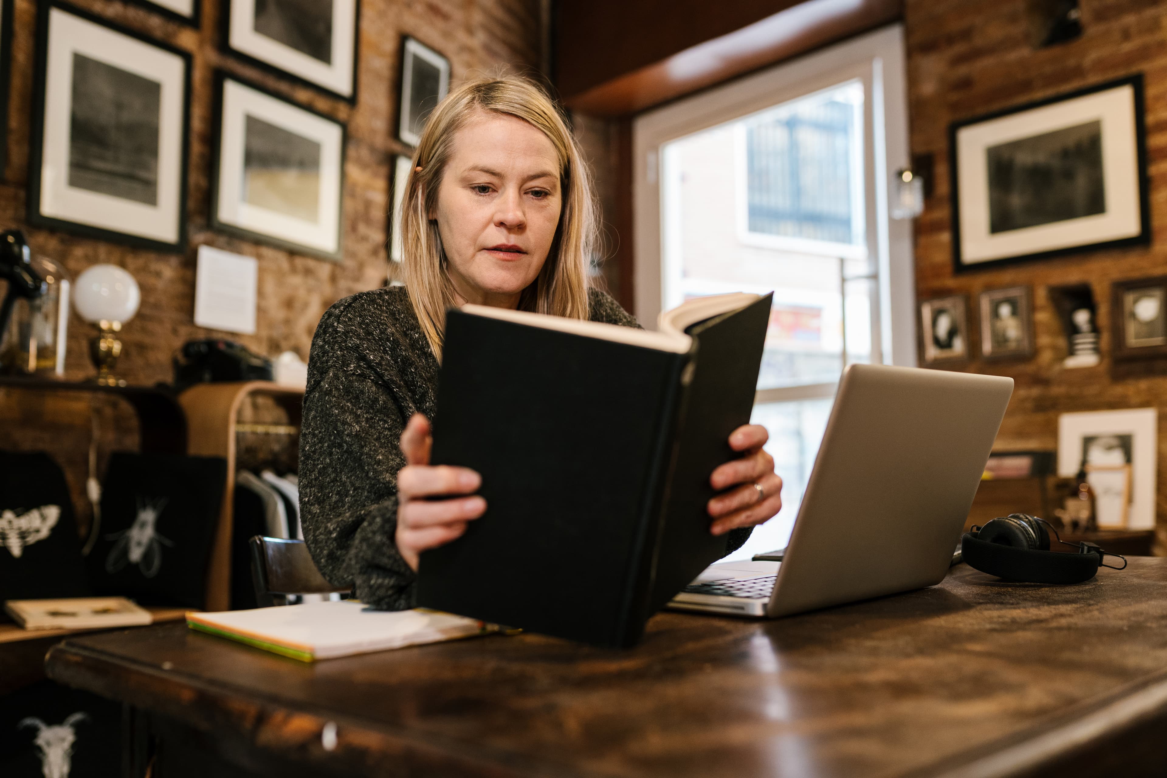 Woman with book